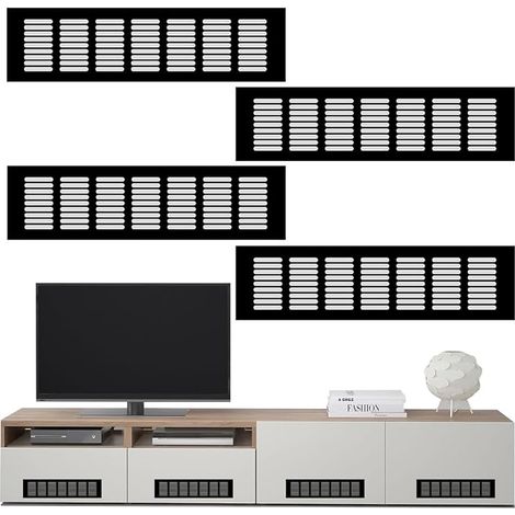 4 Pcs Rectangular Air Vent Grille Fireplace Ventilation Grille Aluminum Air Vent Outdoor Ventilation Grille for Shoes Kitchen Living Room (1/5)