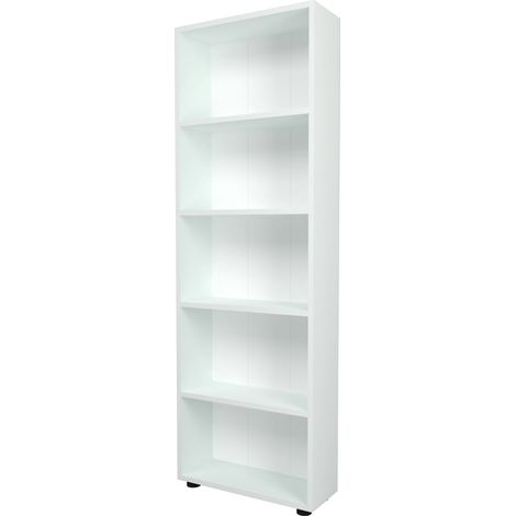 Libreria di design per soggiorno scaffale stile originale con 5 livelli 172 x 55 x 20 cm bianco 030006516