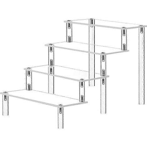Présentoir en acrylique, étagère surélevée pour bijoux, vitrine en acrylique transparent, présentoir surélevé en acrylique, présentoir transparent pour jouets, parfums et figurines-20cm-Four Layer (1/5)