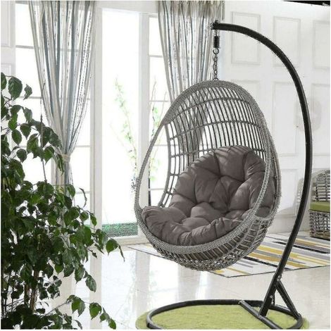 1pcs Panier Egg Chair Coussins d'assise Jardin Hamac Berceau Pads Only Mat(Gris foncé) (1/5)