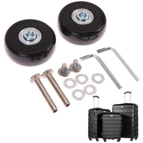 Kofferrollen-Ersatzset [45 mm] Kofferrolle Gepäck Koffer-Reparatur Gummi-Stoßdämpferrad Universelles Ersatz-Lenkrad Transportrolle Ersetzt d (1/4)
