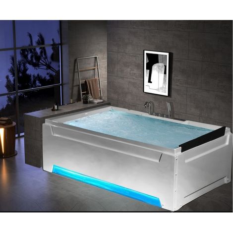 Bagno Italia Vasca idromassaggio 185x125cm 24 getti riscaldatore bluetooth led (1/3)