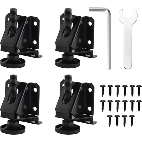 4er-Set höhenverstellbare Möbelfüße – aus robustem Metall – für Möbel, Schränke, Sofas, Tische und Regale (1/5)
