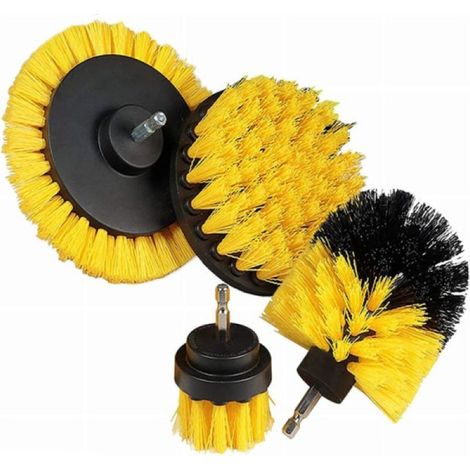 Brosse À Récurer Pour Perceuse - Bristles Nylon Ou Métalliques - Pour Nettoyage Polissage Préparation De Surface - Compatible Avec Perceuses Sans Fil - Lot De 4 (1/5)