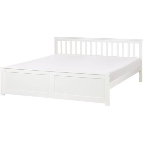 Bed Pine Wood OLENDON 180 x 200 cm (EU Super King) White (1/5)