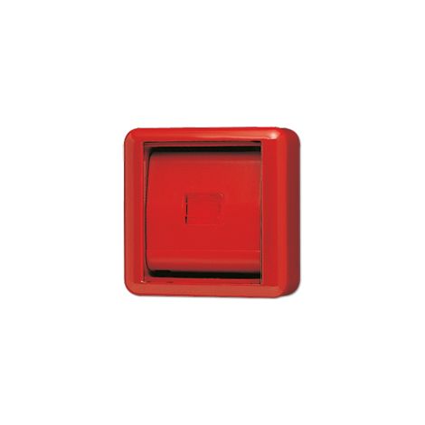 Jung Tapa con placa de vidrio simple, con marco integrado, termoplástico, WG 800, rojo 860 WGL RT