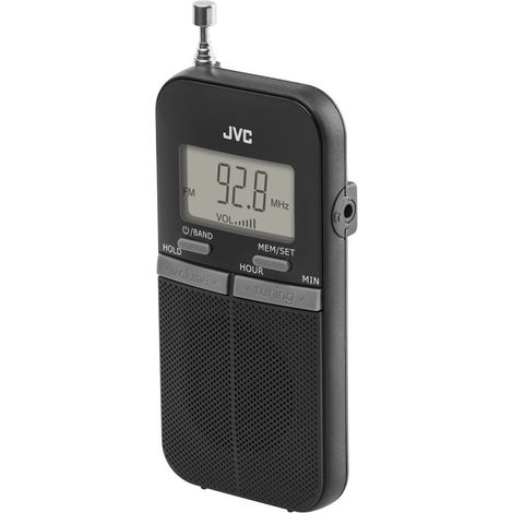 JVC Tragbares Radio RA-E411B AM/FM 20 Sender LCD-Uhr 0,25 W (1/5)