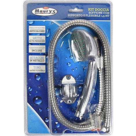 MAURY'S SOFFIONE DOCCIA CON SUPPORTO E FLESSIBILE 150 CM (1/2)