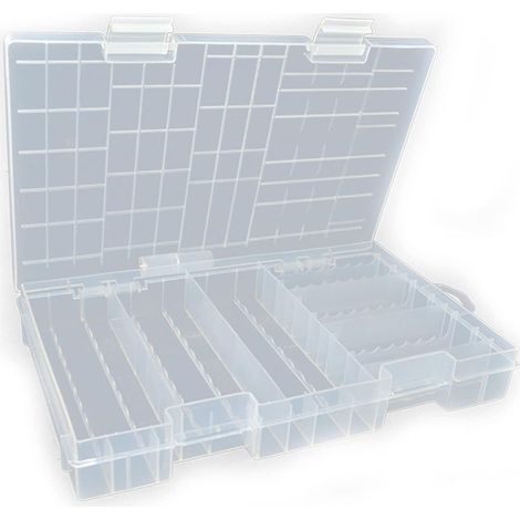Stück Kunststoff-Batteriebox, Batterie-Aufbewahrungsbox, transparente Batterie-Organizer-Hülle für 60 Stück AA + 40 Stück AAA-Batterien (1/5)