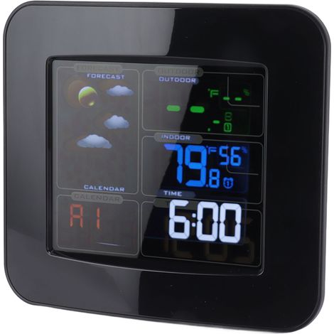 Thermomètre-hygromètre sans fil multifonction avec écran couleur, prise américaine 120 V. (1/5)