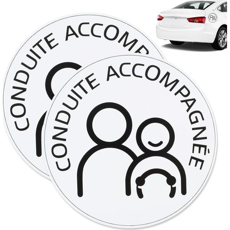 Disque Magnétique Conduite Accompagnée, Pack De 2 Disques Réfléchissants De 15cm, Pour Sécuriser Les Jeunes Conducteurs, Conduite Accompagnée Magnetique, Autocollant Conduite Accompagnée (1/5)