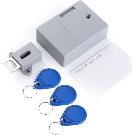 Ferme-porte Batterie Capteur de carte IC Tiroir d'armoire SmartLock Intelligent DIY Serrure numérique cachée invisible sans trou perforé (1/5)