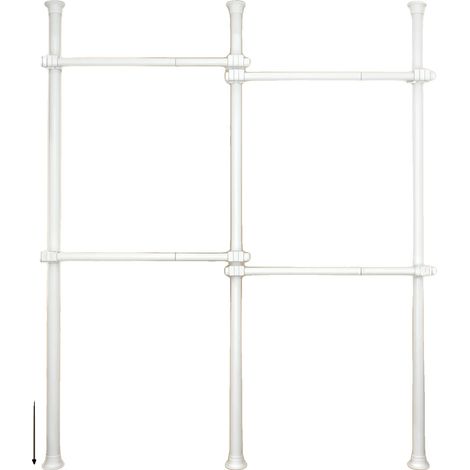 Perchero, altura regulable, estantes extraíbles, 3x4, blanco (1/2)