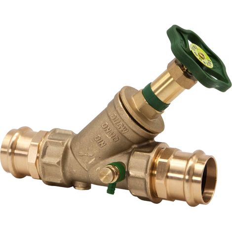 JS Vanne KFR avec raccord à sertir (filetage femelle), avec purge, avec tige non montante, DN40, diamètre à sertir 42mm, certifié DVGW, 0016384200001 (1/2)