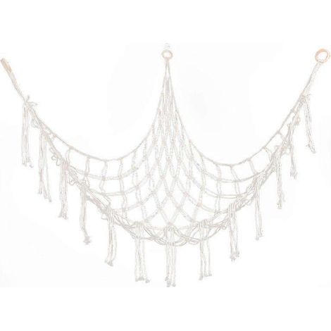 Grand filet ou hamac bohème pour peluches, hamac de 140 cm pour jouets, macramé, rangement pour animaux, filet suspendu, hamac en maille, rangement pour peluches (1/3)