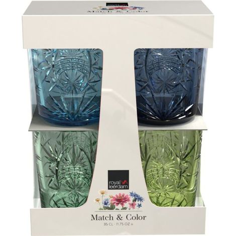 Verres à eau Royal Leerdam Match and Color 35 cl, lot de 4, vert/bleu (1/2)