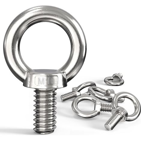 Lot de 6 vis à anneau M10 - Vis à œil en acier inoxydable 304 (1/5)