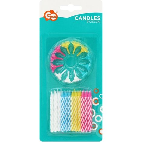 Candeline di compleanno a spirale, 4 colori, 6 cm, 24 pezzi