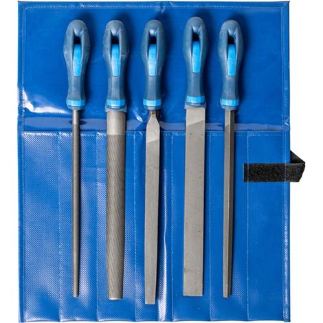 PFERD TOOLS Werkstattfeilen-Set WR 5-tlg. in Rolltasche 250mm Hieb 3 für Feinbearbeitung, Schlichten (1/5)