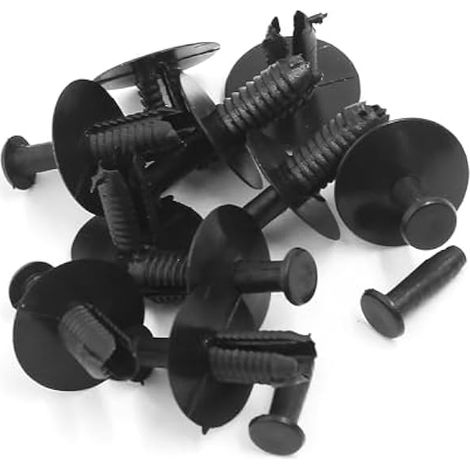 A Attache en plastique à rivet à pousser pour pare-chocs, clips de fixation de broche de 6 mm pour BMW en plastique noir (ensemble de 10) (1/4)