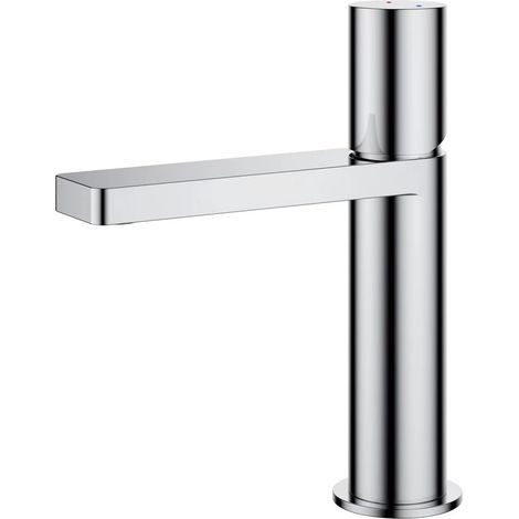 Bathroom faucet, basin tap, basin mixer, single-lever basin mixer, ceramic valve insert, brass, conexión EU 3/8″ (Chrome). (1/5)