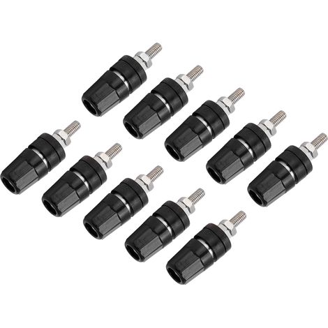 Bornier de raccordement 4,0 mm, fiches bananes 24 A, noir, pour amplificateur de haut-parleur (1/5)