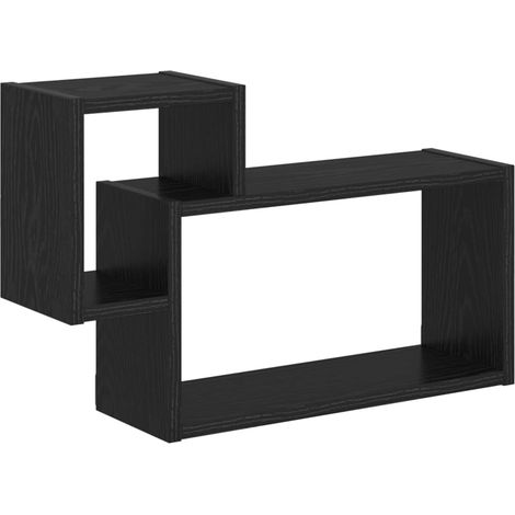 Estante de pared Montada en la pared Negro 55 x 15 x 35 cm