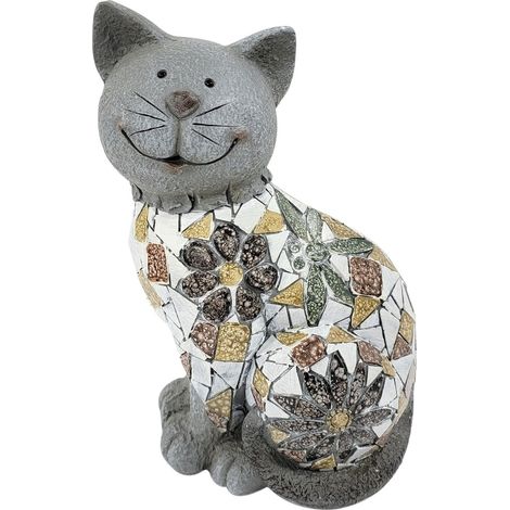 Figurine de chat étalée rustique pour la décoration de la maison