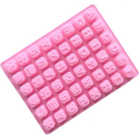 moule en silicone lettres et chiffres pour savon, patisserie, chocolat et gateaux (25 x 17,8 x 1,5 cm, 2,2 x 2,2 cm) (1/4)