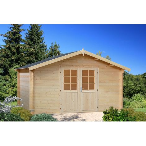 Abri de jardin en bois Lotta 13,9 m2 Naturel (1/3)