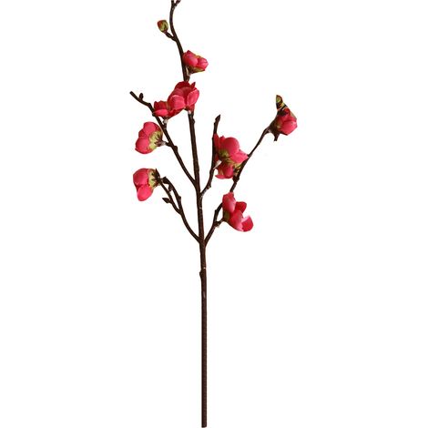 Rose rouge fleur artificielle décoration de mariage polyvalent réaliste fausse fleur de prunier pour chambre salon 47.5CM (1/5)