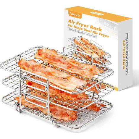 Air Fryer Stand for Ninja Dual Air Fryer, 304 Stainless Steel Multi-Layer Dehydrator, Versatile Air Fryer Accessories Compatible with Ninja Dual Zone A Air Fryer
