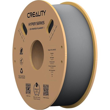 Creality Hyper PLA Filament 1,75 mm – Hochflüssiges, hochgeschwindigkeitsfähiges 3D-Druckmaterial mit stabiler Extrusion – S-Grau
