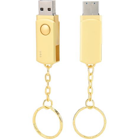 Vergoldeter, drehbarer USB-Stick aus Metall mit USB-Anschluss für Windows 98 / 2000 / XP / Vista / 732 GB (1/5)