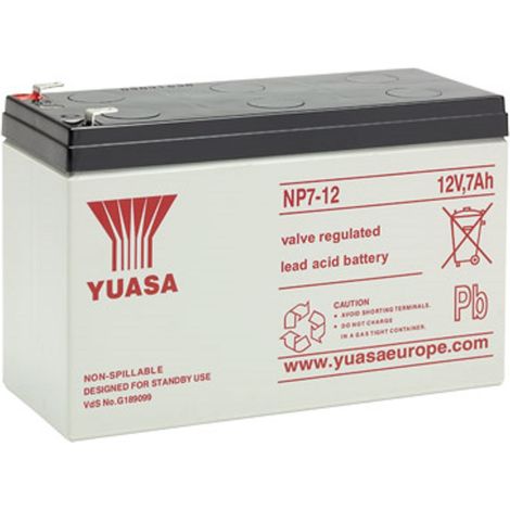 Amazon.de von Yuasa Blei-Akku NP7-12 Pb 12V 7Ah VdS, Faston 4,8mm