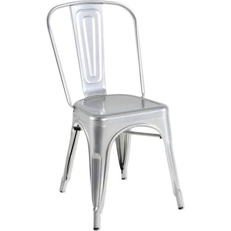 Silla metal plata pack 4 unidades