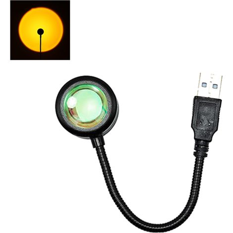 Lampe de coucher de soleil alimentée par USB, rotation à 360 degrés, projection LED, veilleuse, fond lumineux pour photographie romantique (1/2)