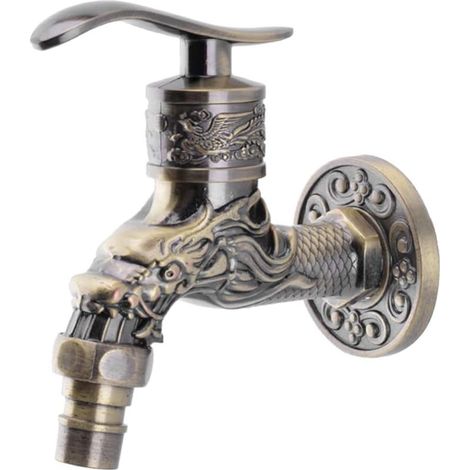 Vintage Robinet D'eau Mural Robinet D'eau en Alliage de Zinc Machine à Laver Robinet pour La Maison Cuisine Salle de Bain Jardin Extérieur (1/5)