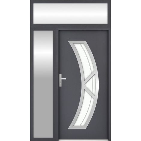 Azura Home Design – Porte d'entrée double acier 110 x 240 cm – Poussant gauche – 2 serrures multipoints – Isolation thermique renforcée