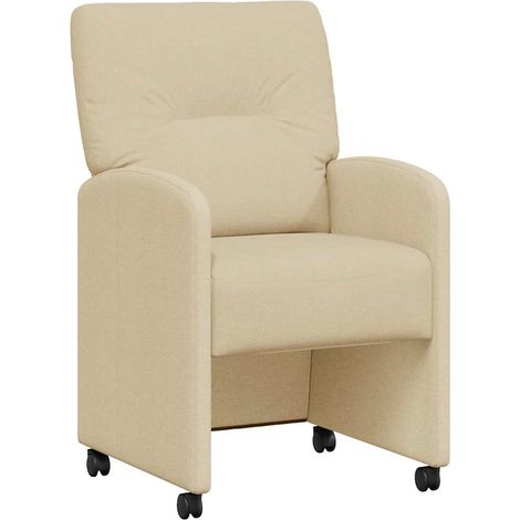 Maison Exclusive - Esszimmerstühle mit Rollen 2 pcs Creme 57 x 67