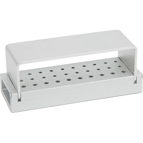 Zahnarzt-Materialien, Werkzeuge, Edelstahl, 30 Löcher, Desinfektionsbohrer-Box, Halter für zahnärztliche Bohrer, Silber