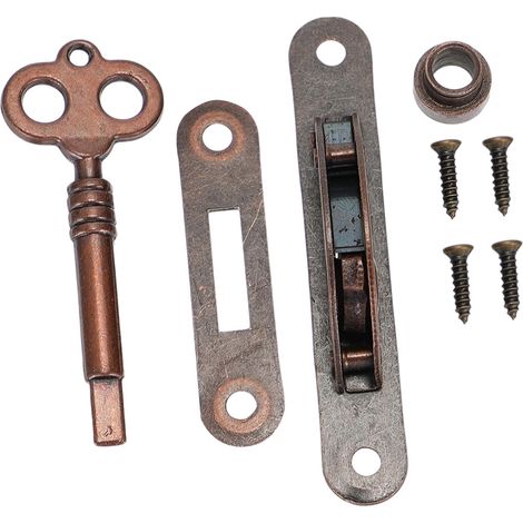 Ensemble de 2 verrous latéraux demi, ronds rétro, verrous anciens (1/5)