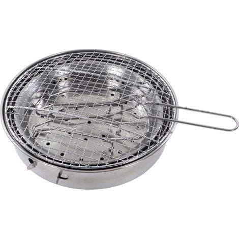 Tragbarer und abnehmbarer Holzkohlegrill aus Edelstahl, ideal für Camping, Picknicks und Outdoor-Aktivitäten zu Hause oder im Freien. (1/4)