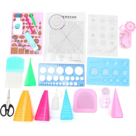 24pcs Kit Complet Outil de Quilling Papier Stylo Électrique à Boucler Crimpeur Artisanat DIY Créatif (1/5)