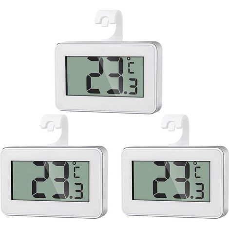 Confezione da 3 mini termometri digitali, termometri per congelatore, termometri digitali per frigorifero, intervallo di misurazione della temperatura: da 20 °C a 60 °C, elettronici (1/5)