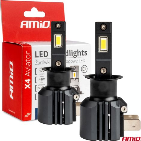 Bombillas LED para coche X4 Aviator Series H3 6500K Canbus amio-03762 (1/5)