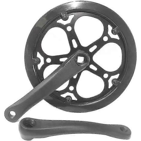 Pédalier pour vélo pliant 52 dents 170 mm, plateau denté, pignon à trous diamantés, accessoires pour vélo monovitesse (1/5)