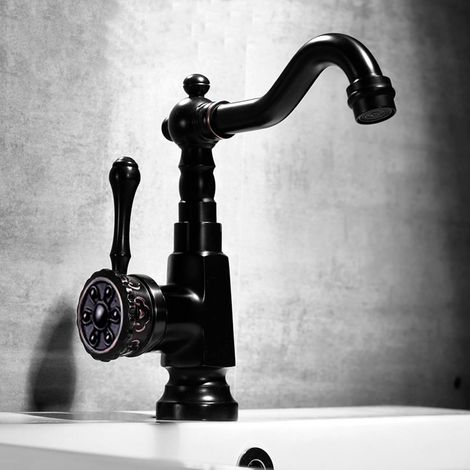Robinet pour vasque laiton noir monocommande pour vasque (1/5)