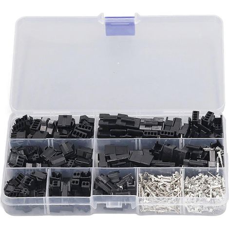 480-teiliges Crimp-Stiftleisten-Set (männlich/weiblich) für Jumperkabel, Stiftleistengehäuse, Steckverbinder, 2,54 mm Rastermaß, 2, 3, 4P A (1/4)