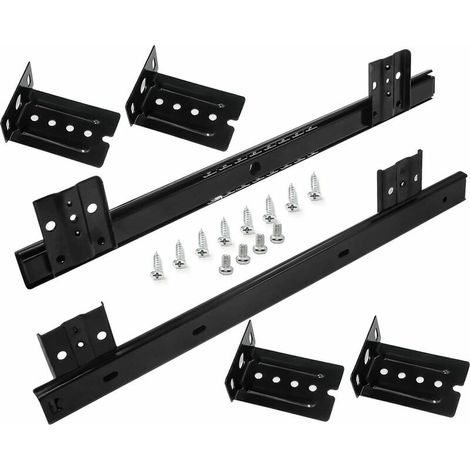 Glissières pour Tiroirs Coulisse Tiroir 350mm Coulisse a Bille pour Plateau Coulissant Clavier  (1 paire) Noir